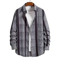Ketyyh-Chn Polo Rish for Men Slim Fit Soft Flannel Rish Button Up Cardigan Jackets Тъмно сиво, m