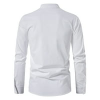 Мъжки ежедневни блуза памук бельо риза върхове Дълъг ръкав тениска Пролет Есен наклонени фуста Реколта ризи