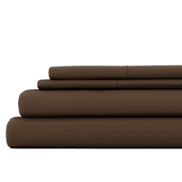 Комфортен балдахин-твърди шоколадови микрофибърни чаршафи за легла с Кралски Размер