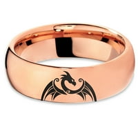 Волфрам дракон дракони огън въздух Фолклорна Група пръстен Мъже Жени комфорт годни 18К розово злато купол полиран