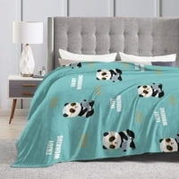 Зелен компютър панда хвърлят одеяло, пухкав мек уютен одеяло фланел плюшени микрофибър диван хвърлят 60 Х50