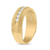 Диамантената сделка 14kt жълто злато мъжки кръгли диамант сватба с един ред лента пръстен cttw