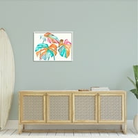 Ступел индустрии разнообразни дъга монстера къща растение листа стъбла Живопис бяла рамка изкуство печат стена изкуство, дизайн от Елвира Ерико