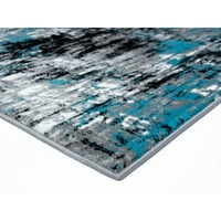Начало Самос Сиво синьо съвременен полипропилен килим - 2'1 '' 3'3 ''