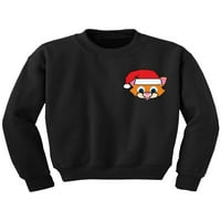 Неудобни стилове грозен коледен пуловер за момчета момичета деца младежи Коледа Санта котка суитчър джобен печат