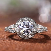 Sehao Women's Zirconia bling Diamond годежен сватбен пръстен Сребро, подарък, на клирънс