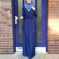 Макси рокли за жени Kaftan Abaya рокля v-образно деколте с дълъг ръкав самостоятелна рокля макси рокля