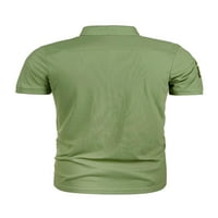 Мъжки поло ризи с къс ръкав бизнес ежедневни стилни ризи с яки с декор на етикети