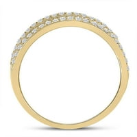 14k жълто злато кръг диамант сватбена пшеница лента пръстен cttw