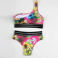 Женски отпечатани бикини лицеви букви с подплатени бански костюми плажове плажни дрехи Floral Bikini Tummy Control Bouthing Cuit