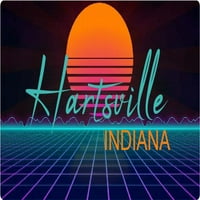 Hartsville Indiana Vinyl Decal Stiker Retro Neon Design