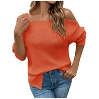 Пуловери за жени Крерънс $ vsontor Жени ежедневни модни солидни цветове пуловер с дълъг ръкав с квадратно деколте Z3401