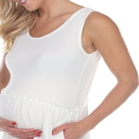 Бяла марка женски рокля за майчинство в шията teired midi рокля