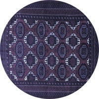 Ahgly Company Machine Pashable Indoor Round Persian Blue Traditional Area Cugs, 6 'Round
