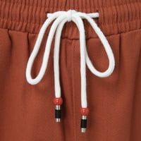 B91XZ Мъжки работни панталони Разхлабени мъжки японска ретро тенденция плюс размер бродиран цвят съвпадение на ежедневни панталони червено, размер l