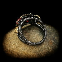 Винтидж златен листен пръстен Бохо пръстен за жени изявление Бохемски пръстен гравиран кухо златно листо