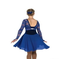 Рокля за кънки на лед на Джери - Tiara Twirl Dance Dress Royal Blue