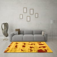 Ahgly Company Indoor Round Персийски жълти бохемски килими, 5 'кръг