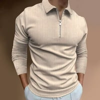 Мъжки поло ризи с дълъг ръкав ризи Каки л