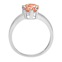 1,5ct круша изрязване червено симулиран диамант 18k бяло злато годишнина годежен пръстен размер 5.25
