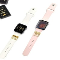 Задайте декоративни пръстени, съвместими с Apple Watch Silicone кожени ленти, Iwatch Series Watchband Metal Diamond Charms Accessories
