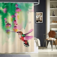 Декорации за декорации на колибри за душ завеса за декорация на баня тъкан за завеси за душ с куки, 72x72