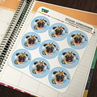 Pug Dog Butterflies Selfie 2 Planner Calendar Scrapbooking Creating Clear Stickers