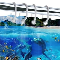 Световният ден на океаните тематични завеси за душ, завеса за душ, устойчива на водоустойчиви завеси за водоустойчиви завеси душ куки за завеси момичета душ завеса m-150*