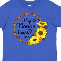 Inktastic my nonna ме обича със слънчогледов венец подарък за малко дете или тениска за момиче