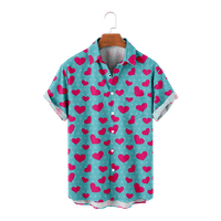Риза за мъже жени Моден сърдечен модел Блуза за свободното време, възрастен-4xl,#09