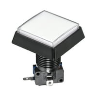Uxcell игра Push Button Square 12V LED превключвател с бутон с микро превключвател бял