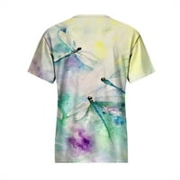 Hesxuno Graphic Tees for Women Summer Fashion Printed Thiss Loose V Neck Short Lleeve Blouses Дами ежедневни върхове