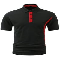 Авамо Мъжки тениски снаждане блуза С къс ръкав тениска Мъжки спортни летни върхове работа тениска черно с