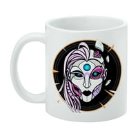 Cyborg Android Robot Science Woman Face White Mug