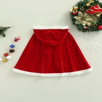 Faithtur Toddler наметало с качулка, Velvet Cape Christmas Cosplay Clothes