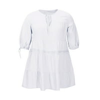 Абитуриентски рокли за тийнейджъри модни бандагекасуални V-образни деколте с късо ръкав мини рокля бяла s