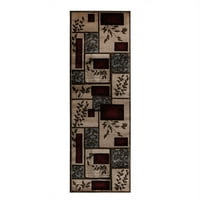 Домашен блясък кафяв червен полипропилен килим - 2'8 8'1