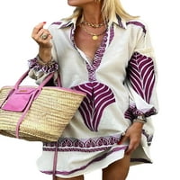 Фронтуолк жени мини тениска рокля плажни къси Кафтански рокли лято Хавайски Празник Ежедневни рокли от сарафан Дамски Туники Размер с-ШЛ