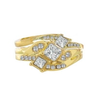 zttd моден диамант комплект женски сватбен годежен пръстен злато розово злато имитация на диамантен цирконов пръстен