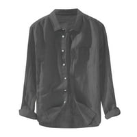Мъжки ризи памук t бельо бутон с дълъг плюс мъжки джобни ръкави с твърд размер блуза тениски