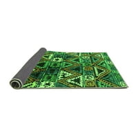 Ahgly Company Indoor Rectangle Solid Green Modern Area Rugs, 7 '9'