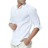 Патлолав мъжки тениски Разчистване на памучно памучно бельо твърд къс ръкав V-образни върхове блуза