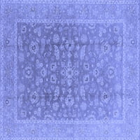 Ahgly Company Indoor Square Oriental Blue Traditional Area Rugs, 8 'квадрат