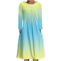 Женски рокли Небрежно кръгла шия сгъваеми сгъваеми флорални рокли с флорални рокли до 65% отстъпка