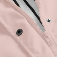 Жени ежедневни яке леки ветровито палто с ветроустойчива качулка с джобове розов размер 3xl