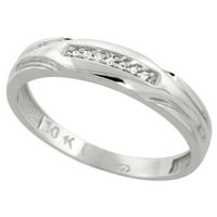 10k бяло злато мъжки диамантен сватбена лента пръстен за мъже 0. cttw блестящ отрязан широк размер 10