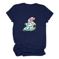 Щастливи великденски ризи за жени Сладко зайче заек Графичен екипаж