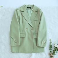 Женско яке бонбони зелено за есенно палто със средна дължина едно яке костюм