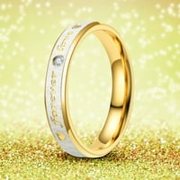 До 50% отстъпка, Dvkptbk звъни на кристален пръстен от неръждаема стомана за мъже и жени модна двойка пръстен подаръци за жени