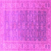 Ahgly Company Indoor Square Oriental Pink Traditional Area Rugs, 4 'квадрат